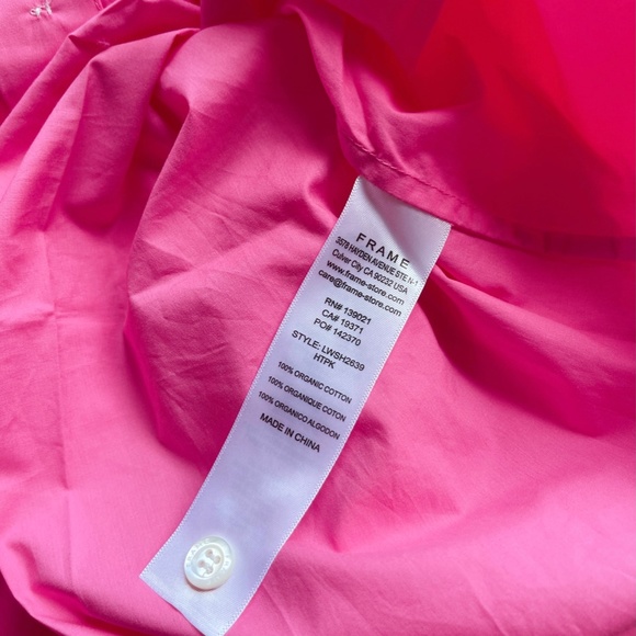 Frame The Oversized Vacation Shirt in Hot Pink Sz M - Picture 13 of 13